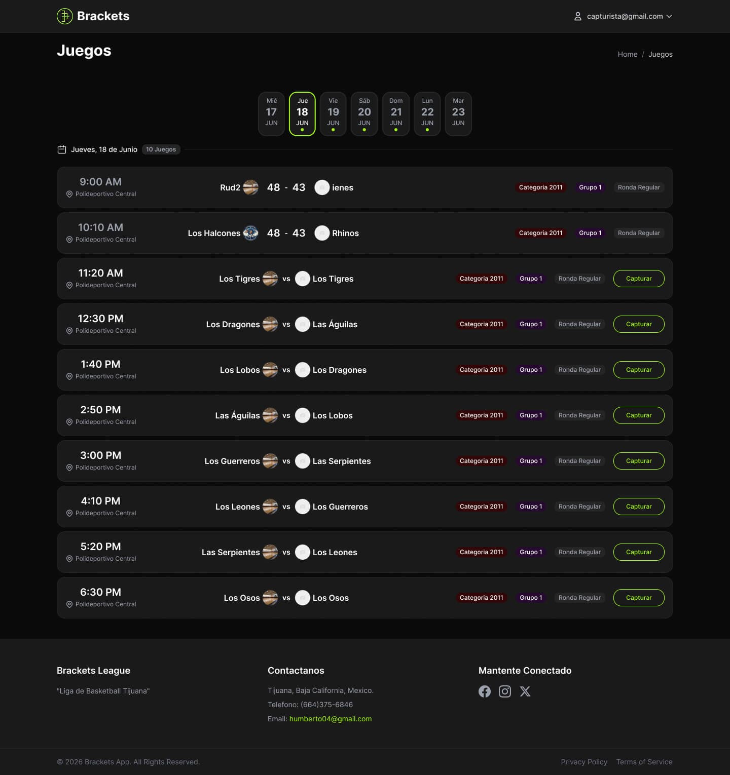 Mockup showing the redesign of the home page for the scorekeeper user.